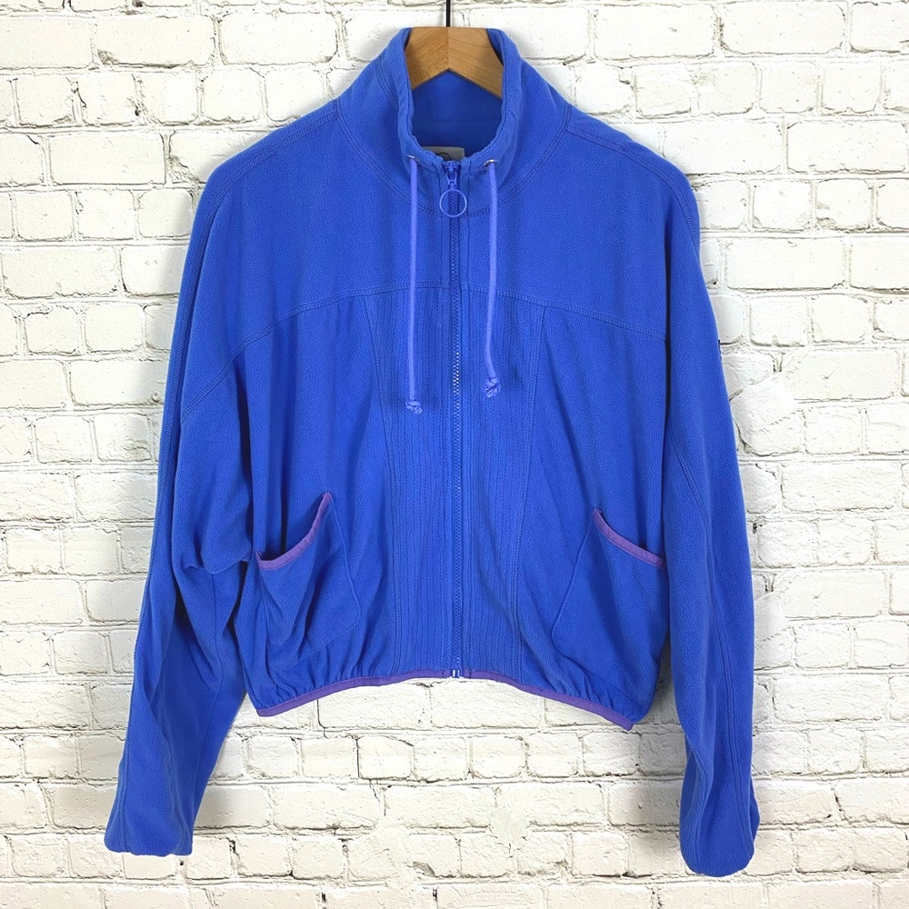 Ivory Ella Periwinkle Fleece Elastic Jacket